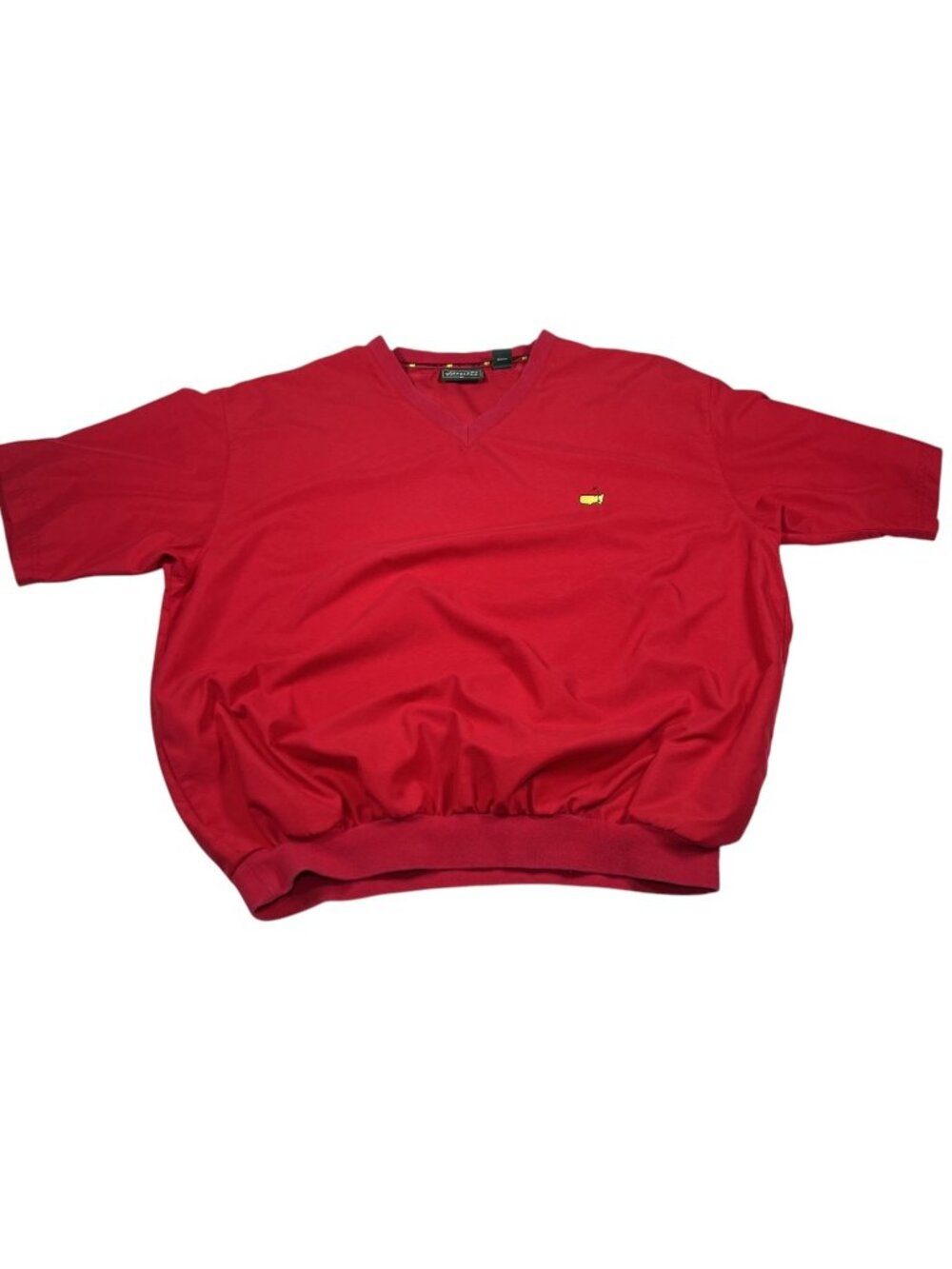 Masters Collection Mens Red Windbreaker Short Sleeve Size XL V-Neck Golf